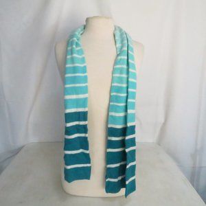 Merona Women's Blue And White Striped Scarf NWT